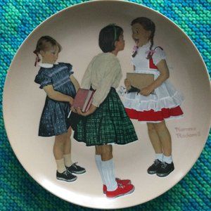 Norman Rockwell limited 15000 plate "check up" 3 girls by Kaiser w Germany 10"